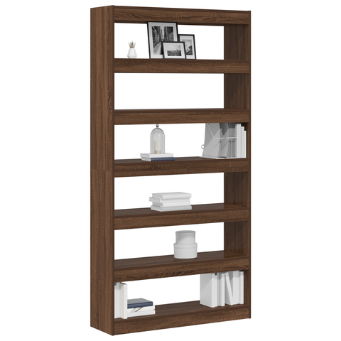vidaXL Bookcase Brown oak Engineered wood 100 x 30 x 198 cm