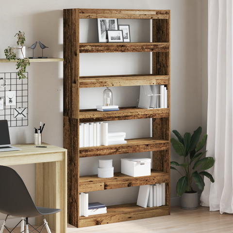 vidaXL Bookcase Old wood Engineered wood 100 x 30 x 198 cm