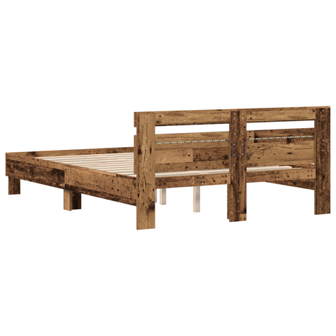vidaXL Wood Bed Frame Reclaimed Wood 140 x 190 cm Convertible Bed Frame