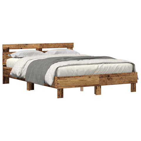 vidaXL Wood Bed Frame Reclaimed Wood 140 x 190 cm Convertible Bed Frame