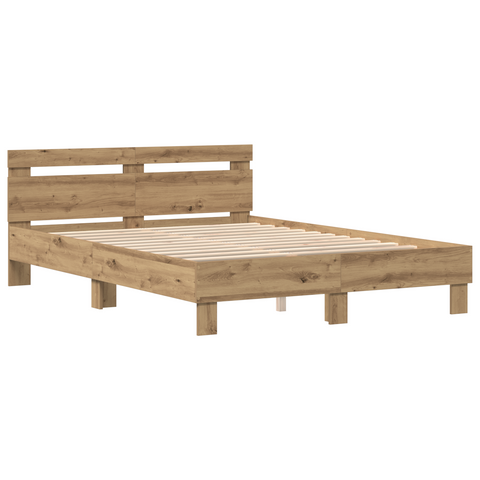 vidaXL Oak Bed Frame Artisan oak Solid oak wood 140 x 190 cm Simple