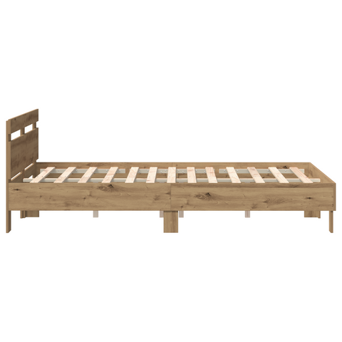 vidaXL Oak Bed Frame Artisan oak Solid oak wood 140 x 190 cm Simple