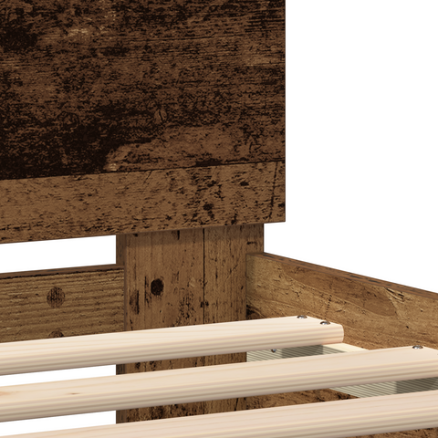 vidaXL Engineered Wood Bed Frame Old wood Wood 135 x 190 cm Durable