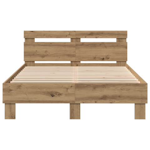 vidaXL Oak Bed Frame Artisan oak Solid oak wood 135 x 190 cm Durable