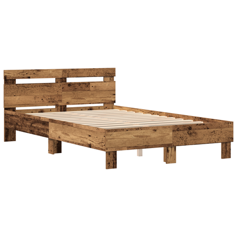 vidaXL Engineered Wood Bed Frame Old wood Engineered wood 120 x 190 cm