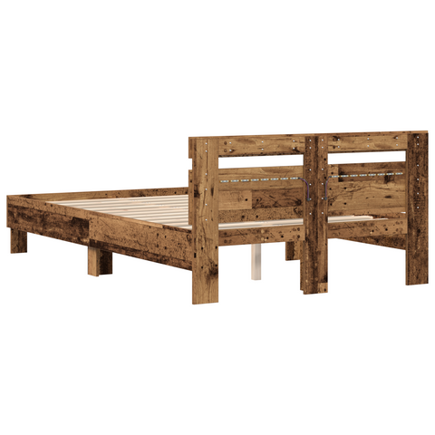 vidaXL Engineered Wood Bed Frame Old wood Engineered wood 120 x 190 cm