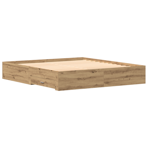vidaXL Bed Frame with Drawers Artisan Oak 180x200 cm Engineered Wood