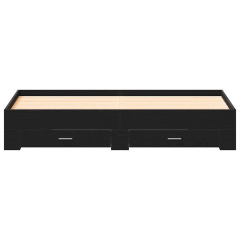 vidaXL Bed Frame with Drawers Black Oak 180x200 cm Engineered Wood