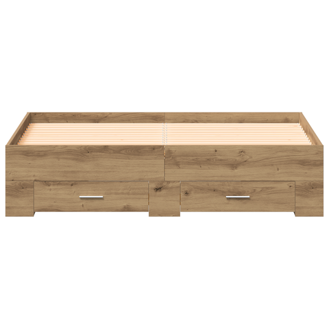 vidaXL Bed Frame with Drawers Artisan oak Engineered wood 140 x 200 cm