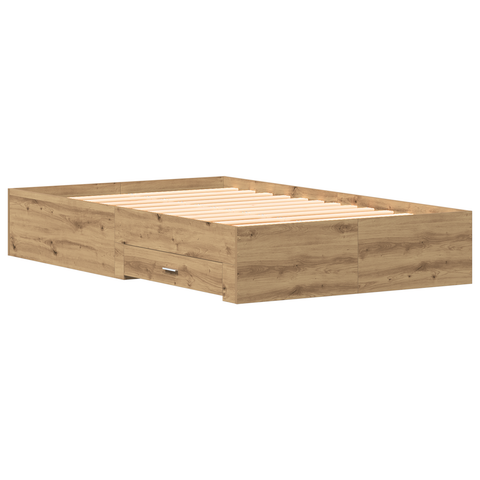 vidaXL Bed Frame with Drawers Artisan Oak 120x200 cm Engineered Wood