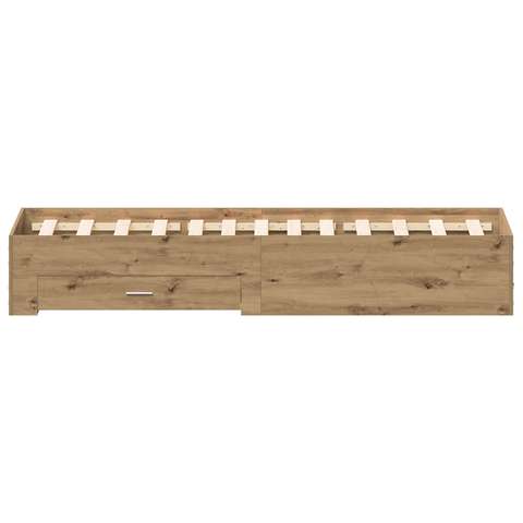 vidaXL Bed Frame with Drawers Artisan Oak 120x200 cm Engineered Wood