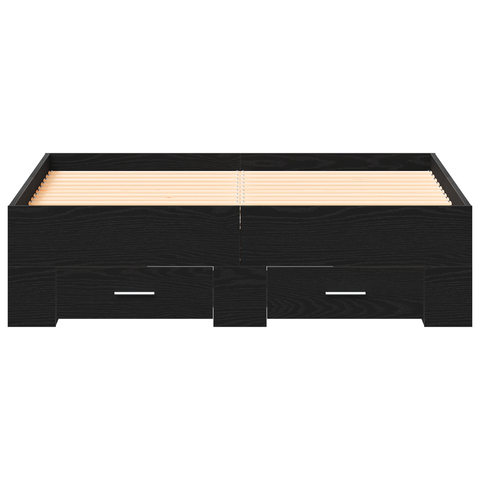 vidaXL Bed Frame with Drawers Black Oak 120x200 cm Engineered Wood