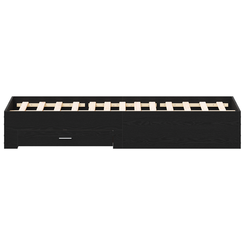 vidaXL Bed Frame with Drawers Black oak Engineered wood 140 x 190 cm