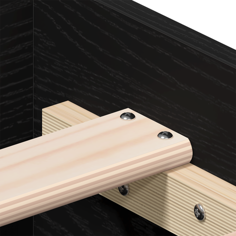 vidaXL Bed Frame with Drawers Black Oak 135x190 cm Engineered Wood