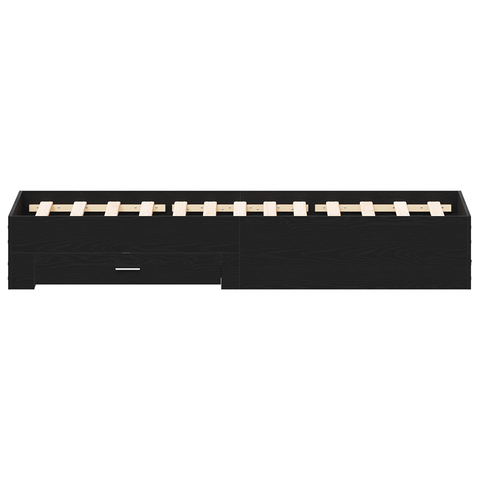 vidaXL Bed Frame with Drawers Black Oak 120x190 cm Engineered Wood