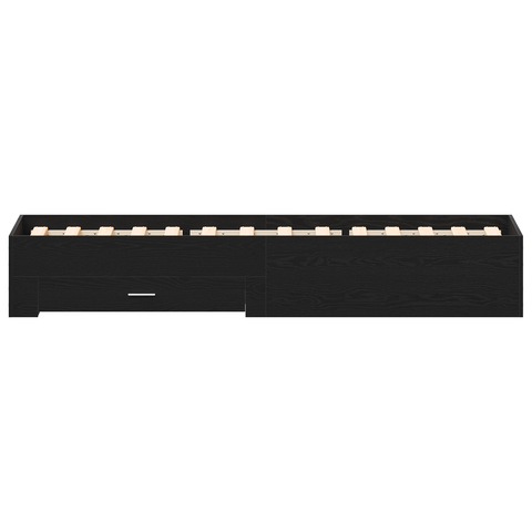 vidaXL Bed Frame Black Oak 100x200 cm Engineered Wood