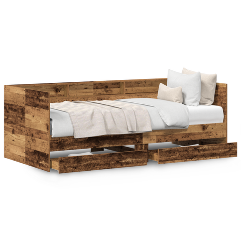 vidaXL Daybed Old wood Engineered wood 100 x 200 cm Durable