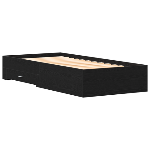 vidaXL Bed Frame Black Oak 90x190 cm Engineered Wood