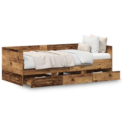 vidaXL Rustic Daybed Old wood Engineered wood 90 x 200 cm Durable