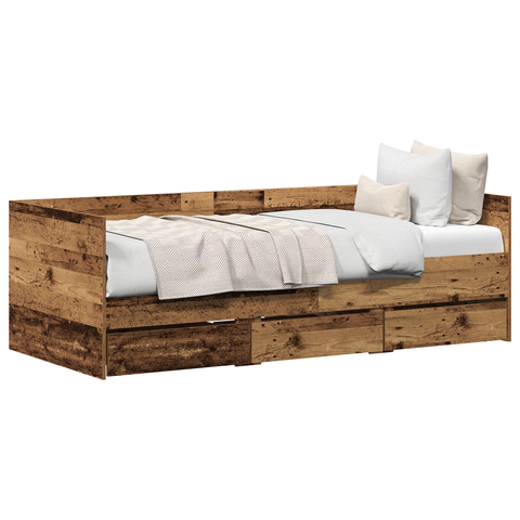 vidaXL Rustic Daybed Old wood Engineered wood 90 x 200 cm Durable
