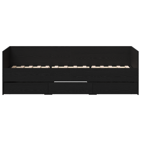 vidaXL Daybed Black oak Engineered wood 90 x 190 cm Durable Daybed