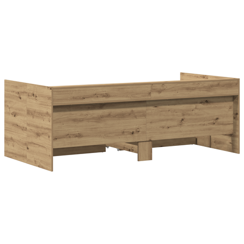 vidaXL Daybed with Drawers Artisan oak Engineered wood 90 x 190 cm