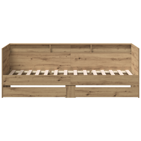 vidaXL Daybed with Drawers Artisan oak Engineered wood 90 x 190 cm