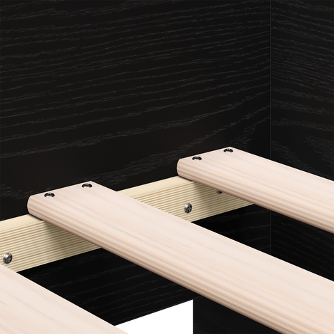 vidaXL Black Daybed with Drawers Black oak Engineered wood 75 x 190 cm