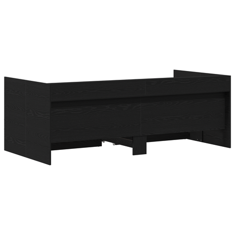 vidaXL Black Daybed with Drawers Black oak Engineered wood 75 x 190 cm
