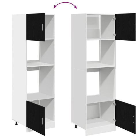 vidaXL Kitchen Cabinet Black oak Engineered wood 60 x 57 x 207 cm