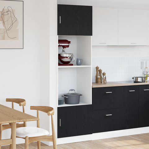 vidaXL Kitchen Cabinet Black oak Engineered wood 60 x 57 x 207 cm