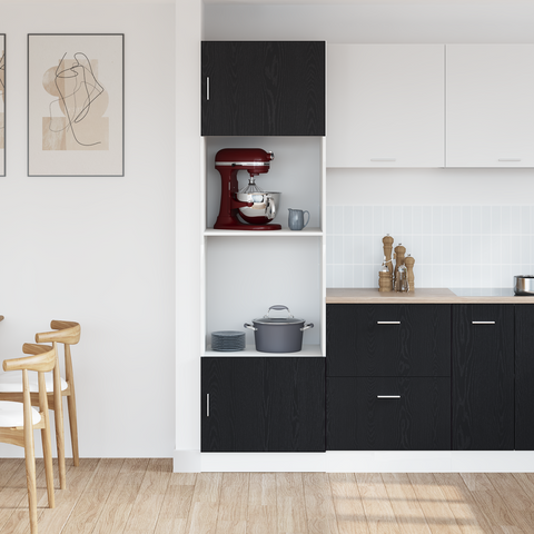 vidaXL Kitchen Cabinet Black oak Engineered wood 60 x 57 x 207 cm
