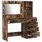 vidaXL 2 Piece Dressing Table Set with LED Smoked Oak Engineered Wood