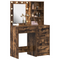 vidaXL 2 Piece Dressing Table Set with LED Smoked Oak Engineered Wood