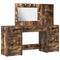 vidaXL 3-Piece Dressing Table Set with LED in Smoked Oak Engineered Wood