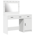 vidaXL 2 Piece Dressing Table Set with LED White Engineered Wood