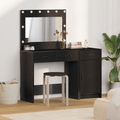 vidaXL 2-Piece Dressing Table Set with LED - Black Engineered Wood