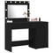 vidaXL 2-Piece Dressing Table Set with LED - Black Engineered Wood