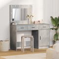 vidaXL 2-Piece Dressing Table Set with LED in Concrete Grey Made from Engineered Wood
