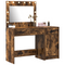 vidaXL 2 Piece Dressing Table Set with LED Smoked Oak Engineered Wood