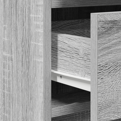 vidaXL 2-Piece Dressing Table Set with LED - Grey Sonoma Engineered Wood