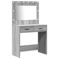 vidaXL 2-Piece Dressing Table Set with LED - Grey Sonoma Engineered Wood