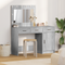 vidaXL 2-Piece Dressing Table Set with LED - Grey Sonoma Engineered Wood