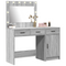 vidaXL 2-Piece Dressing Table Set with LED - Grey Sonoma Engineered Wood
