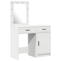 vidaXL 2-Piece Dressing Table Set with LED - White Engineered Wood