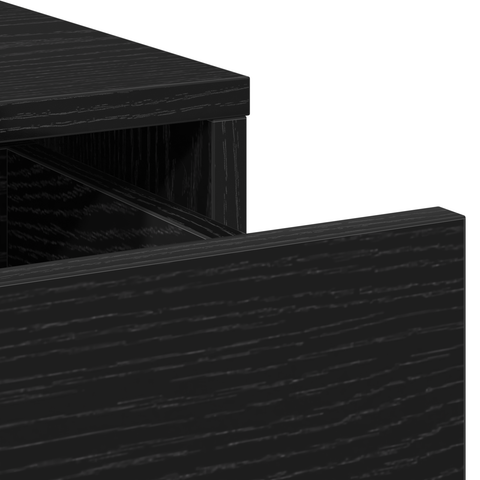vidaXL 2 Piece Dressing Table Set with LED Black Engineered Wood