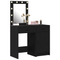 vidaXL 2 Piece Dressing Table Set with LED Black Engineered Wood