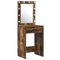vidaXL 2 Piece Dressing Table Set with LED in Smoked Oak Engineered Wood