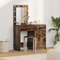 vidaXL 2 Piece Dressing Table Set with LED in Smoked Oak Engineered Wood