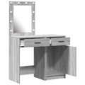 vidaXL 2-Piece Dressing Table Set with LED in Grey Sonoma Engineered Wood
